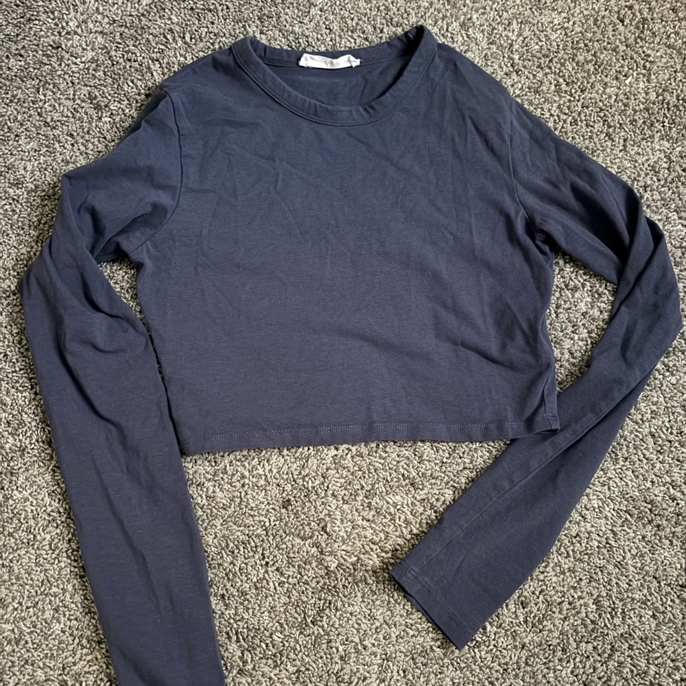 Cotton On Women's Long Sleeve Crop Top - Blue